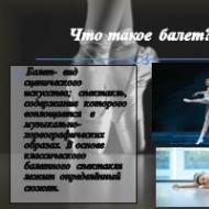 Balet contemporan.  Balet.  Istoria originilor baletului Prezentarea conceptului de activități de repetiție a unui balerin